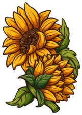 Two Sunflowers Sticker