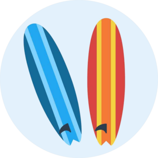 Two Surfing Boards Sticker