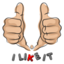 Two Thumbs Up I Like It Icon Sticker