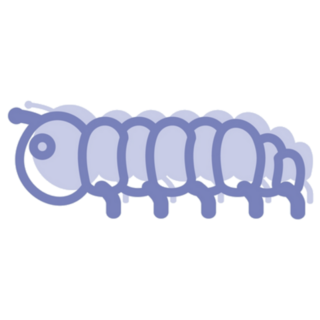 Two Tone Blue Icon Caterpillar Sticker