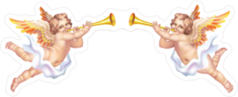 Two Trumpeting Cherubs Sticker