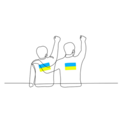 Two Ukrainian Man Raised Their Hands Up Sticker