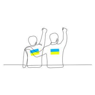 Two Ukrainian Man Raised Their Hands Up Sticker