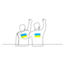 Two Ukrainian Man Raised Their Hands Up Sticker
