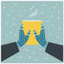 Two Winter Hands Holding A Cup Of Hot Drink Sticker 