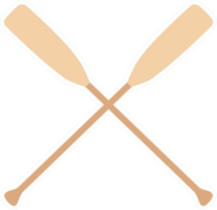 Two Wooden Crossed Oars Rowing Sticker