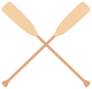 Two Wooden Crossed Oars Rowing Sticker