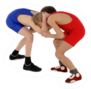 Two Wrestlers Greco-roman Wrestling On White Sticker