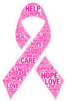 Typographic Breast Cancer Ribbon Sticker