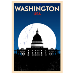 Typographic Washington Dc City Poster Sticker