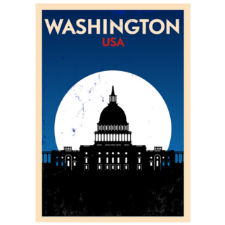 Typographic Washington Dc City Poster Sticker