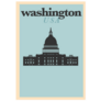 Typographic Washington Dc USA City Poster In Blue Sticker