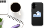 Typographic Wave Sticker on a Phone (New) example