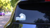 Typographic Wave Sticker on a Rear Car Window (New) example