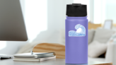 Typographic Wave Sticker on a Water Bottle (New) example