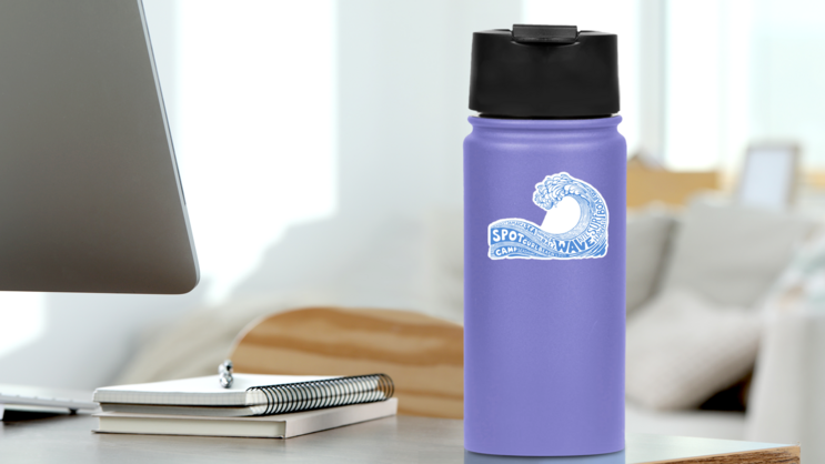Typographic Wave Sticker on a Water Bottle (New) example