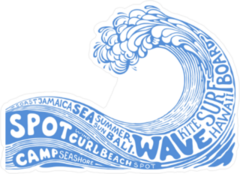 Typographic Wave Sticker