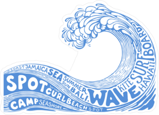 Typographic Wave Sticker