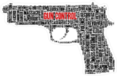 Typographical Gun control Sticker