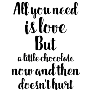 Typography All You Need Is Love And Chocolate Sticker