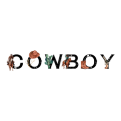 Typography Cowboy Watercolor Sticker