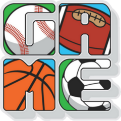 Typography GAME Rugby Basketball Soccer Baseball Sticker