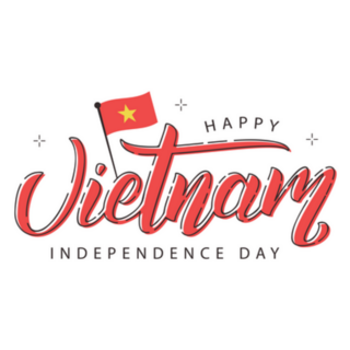 Typography Happy Vietnam Independence Day Sticker