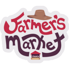 Typography Illustration Farmers Market Sticker