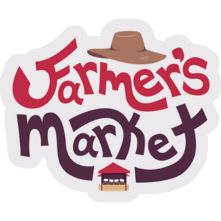 Typography Illustration Farmers Market Sticker