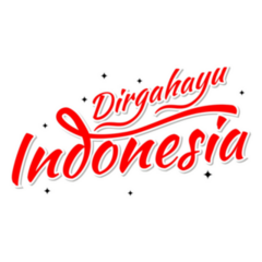 Typography Indonesia Dirgahayu Independence Day Sticker