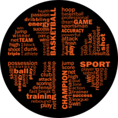 Typography Inspired Basketball Sticker