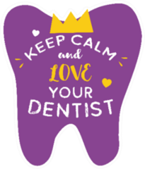 Typography Keep Calm And Love Your Dentist Tooth Sticker