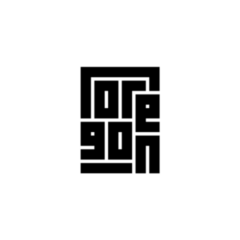 Typography Logo Of Oregon Sticker