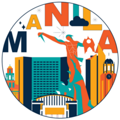Typography Manila Circle Sticker
