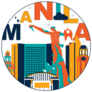 Typography Manila Circle Sticker