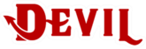 Typography Of Devil With Tail Sticker