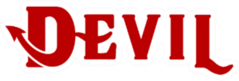 Typography Of Devil With Tail Sticker