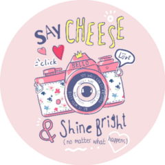 Typography Say Cheese & Shine Bright Camera Photographer Sticker