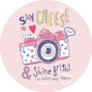 Typography Say Cheese & Shine Bright Camera Photographer Sticker