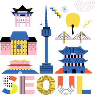 Typography Seoul Sticker