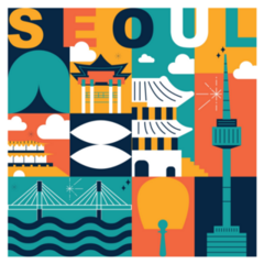 Typography Seoul Sticker
