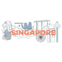 Typography Singapore Skyline Sticker