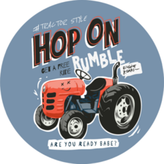 Typography Slogan With Cartoon Tractor Illustration Sticker