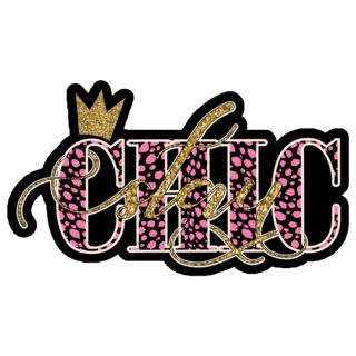 Typography Stay Chic Sparkle Sticker