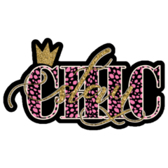 Typography Stay Chic Sparkle Sticker