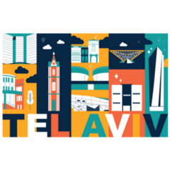 Typography Tel Aviv Travel Sticker