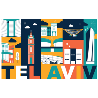 Typography Tel Aviv Travel Sticker