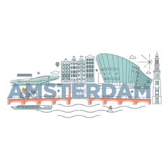 Typography Word Amsterdam Technology Concept Sticker
