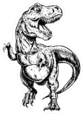 Tyrannosaurus Dinosaur Illustration Sticker