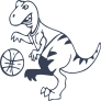 Tyrannosaurus Rex Dinosaur Playing Basketball Sticker